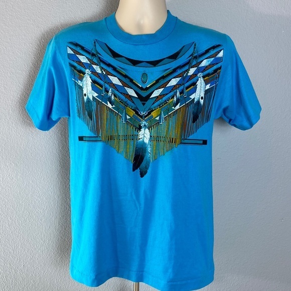 Vintage 90's‎ Single Stitch Native American T-Shirt - Picture 1 of 9